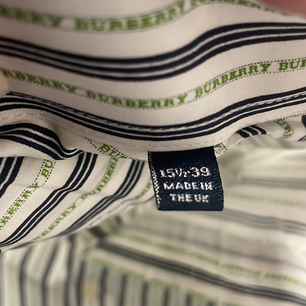 Burberry London. Size 15 1/2. Made in UK. - Picture 4 of 5